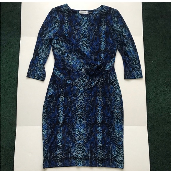 Blue Snakeskin Hoodie Dress